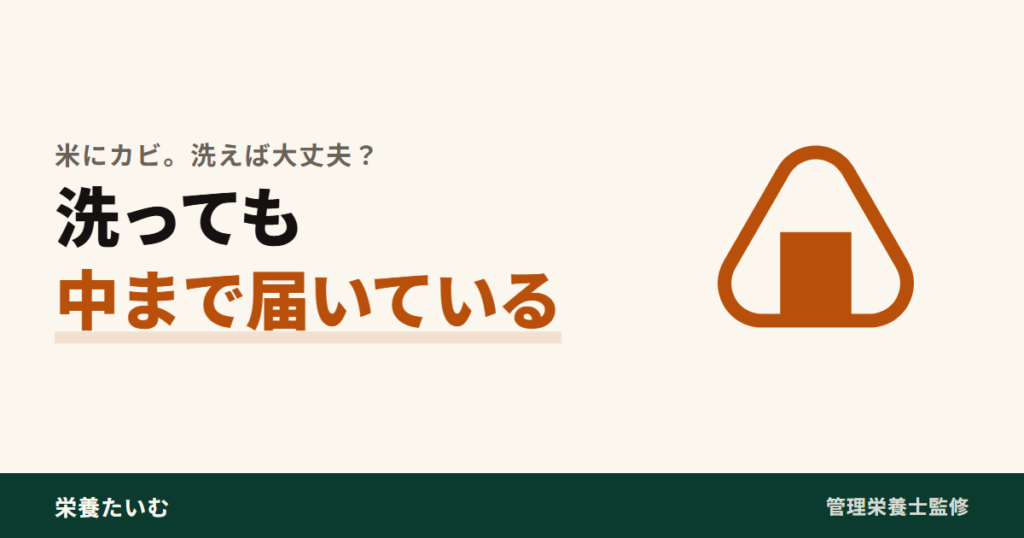 米のカビは洗っても菌糸が中まで届いていることを示すアイキャッチ画像